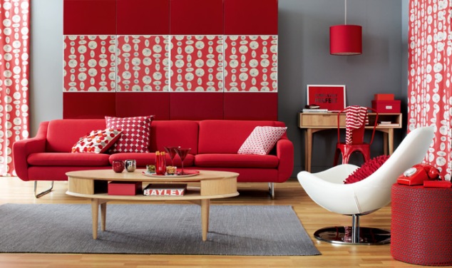 Red colour in home interior - meaning and rules